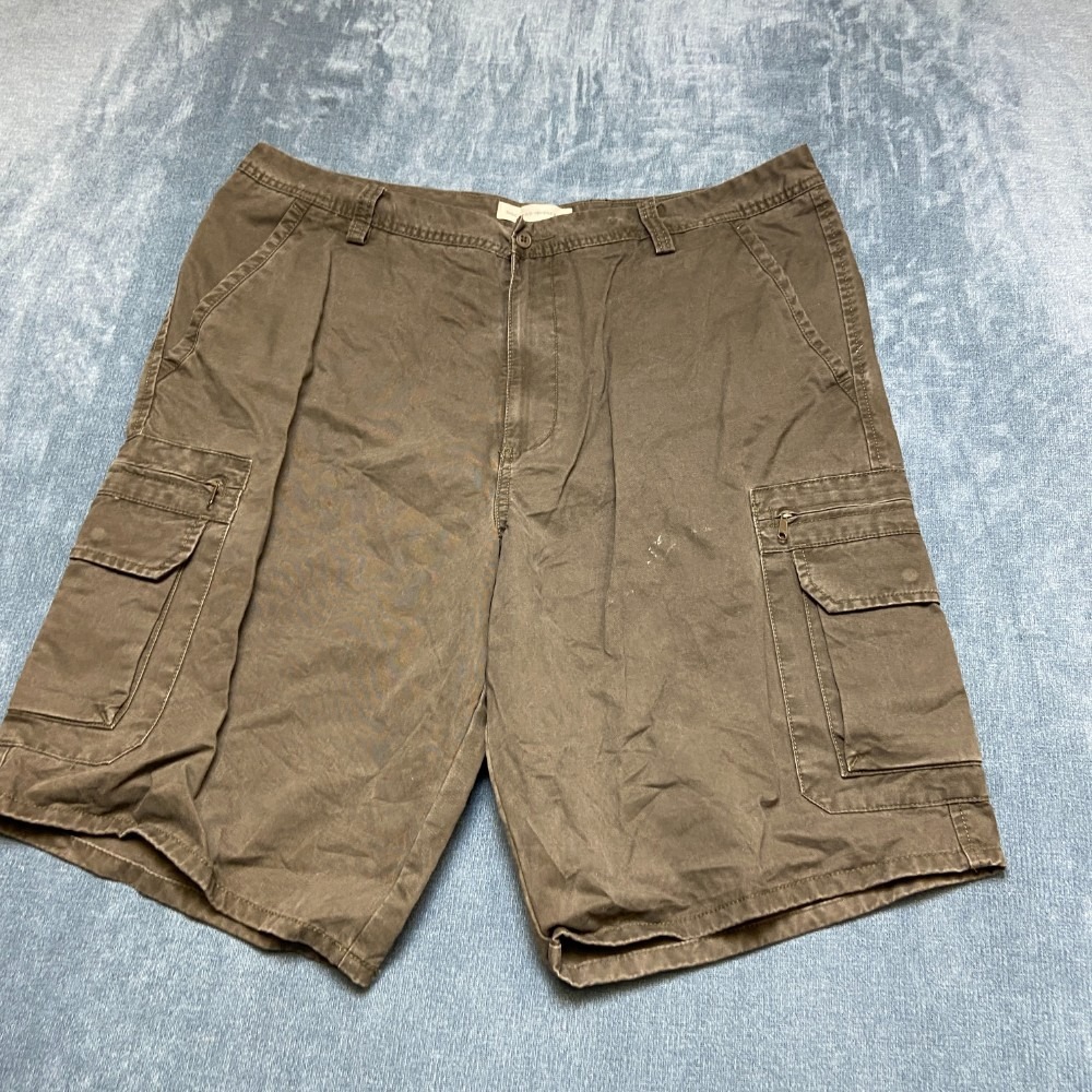 Dockers Premium Cargo Shorts Mens 40 Brown Flat Front Loose Fit Outdoor Hiking